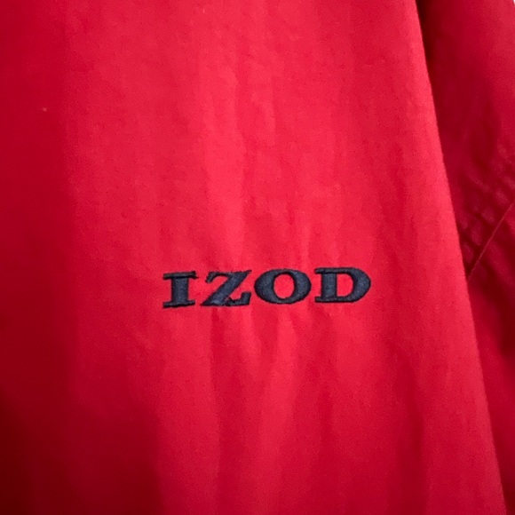 *VINTAGE* Izod Golf Men's Red Pullover Nylon Windbreaker W Pockets; Size M - Picture 3 of 8